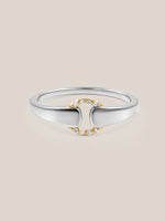 Mixed Metal Diamond Buckle Ring