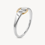 Mixed Metal Diamond Buckle Ring