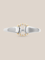 Mixed Metal Diamond Buckle Ring