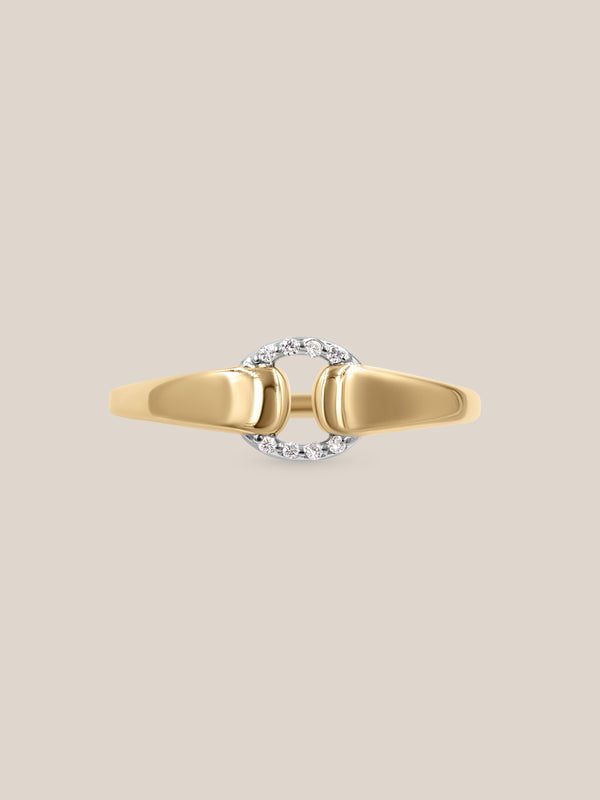 Two-Toned Diamond Buckle Ring