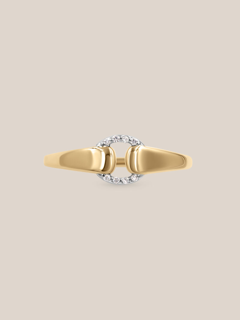 Two-Toned Diamond Buckle Ring