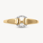 Two-Toned Diamond Buckle Ring
