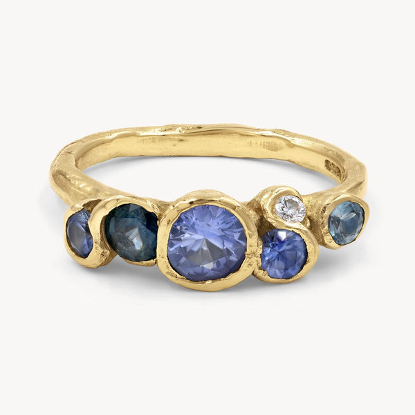 Blue Ocean Sapphires Seaweed Ring