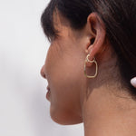 Two-Toned Buckle Earrings