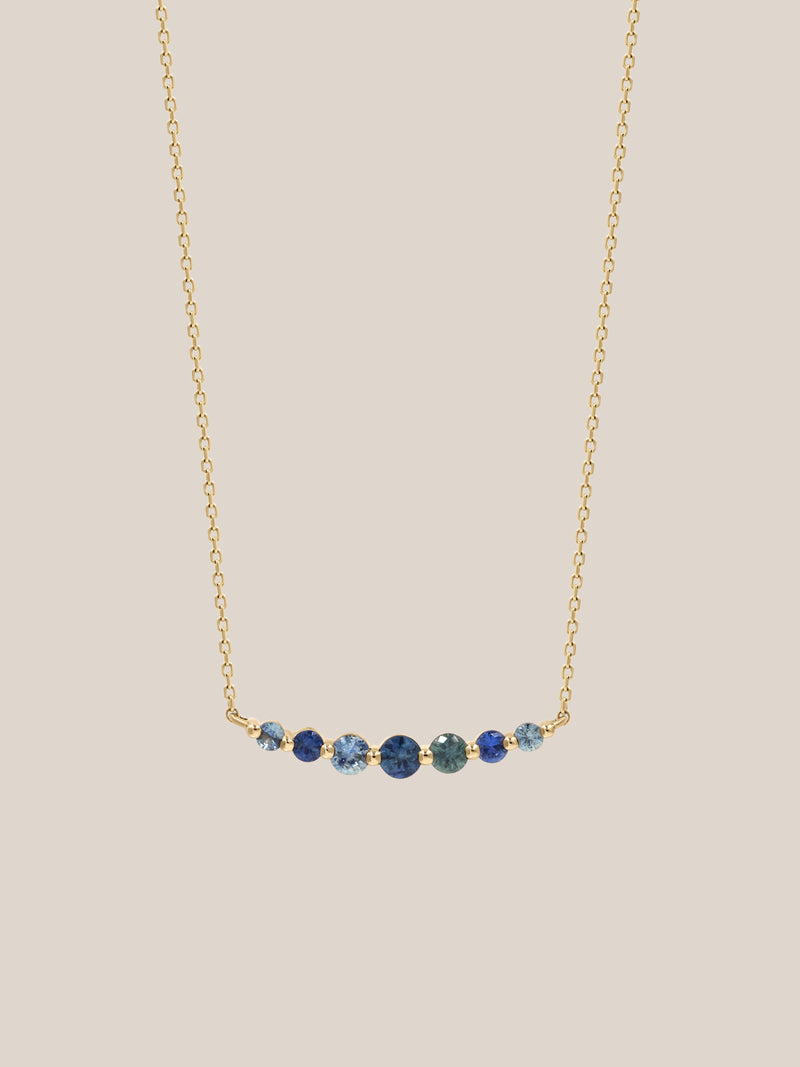 Floating Montana Sapphire Necklace