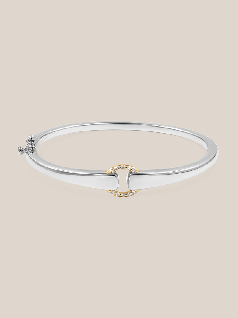 Mixed Metal Diamond Buckle Bracelet
