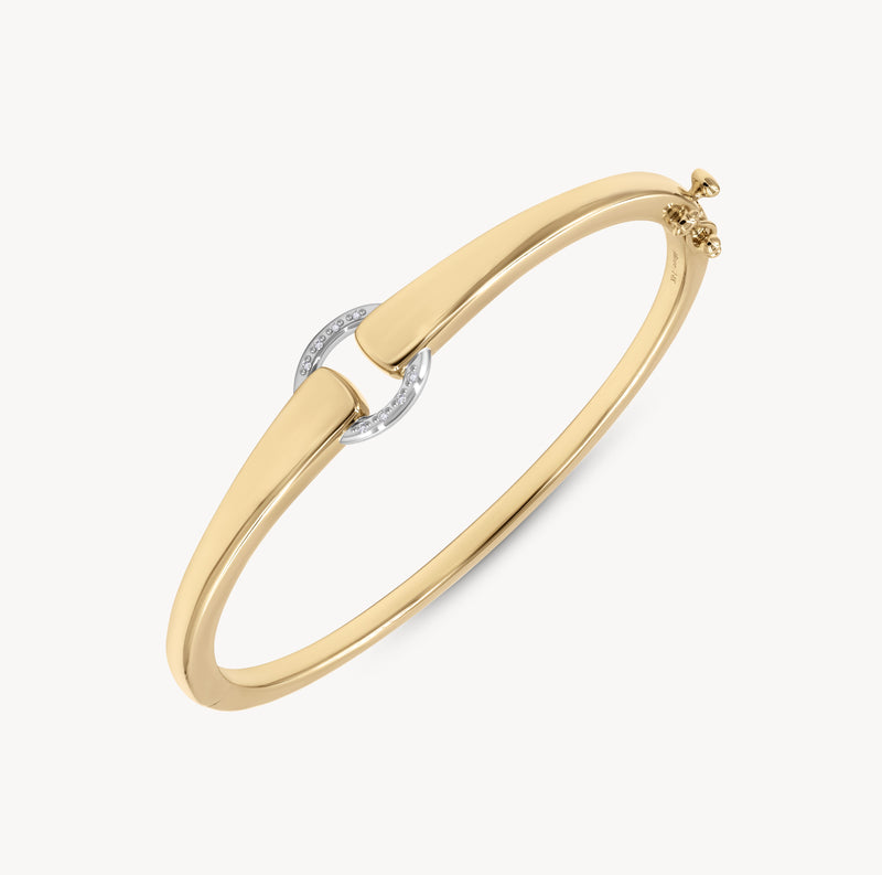 Two-Toned Diamond Buckle Bracelet