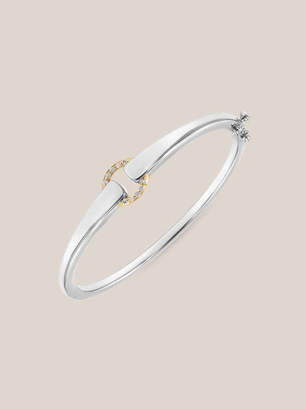 Mixed Metal Diamond Buckle Bracelet
