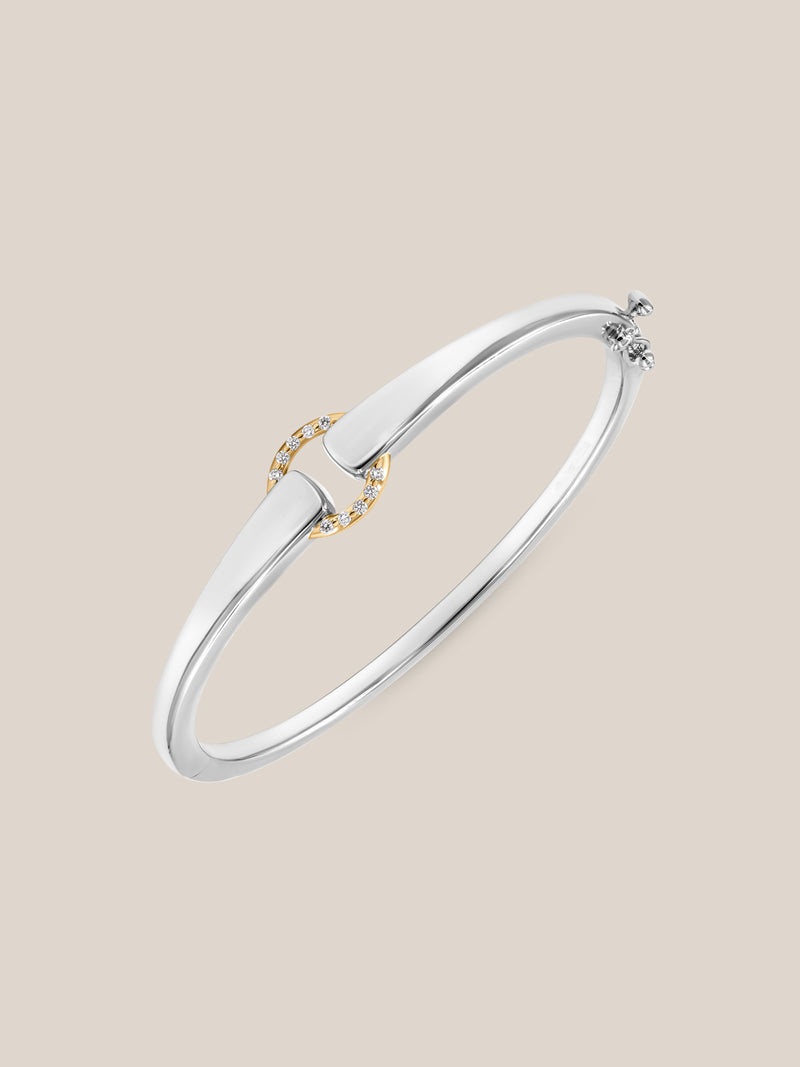 Mixed Metal Diamond Buckle Bracelet