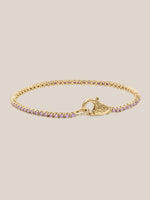 Gemstone Tennis Lock Bracelet