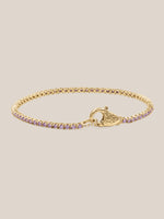 Gemstone Tennis Lock Bracelet