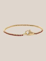 Gemstone Tennis Lock Bracelet