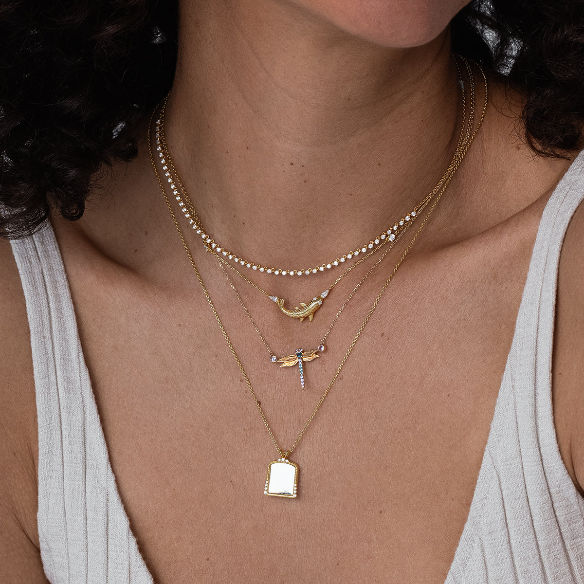 Dragonfly Necklace in 14K Yellow Gold | Audry Rose