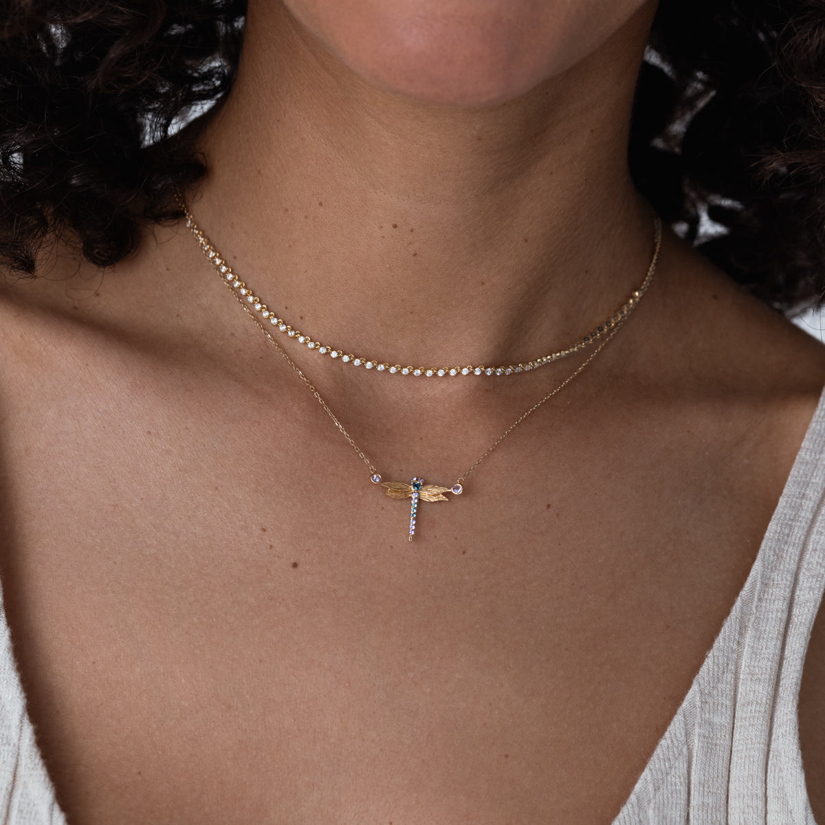 Dragonfly Necklace in 14K Yellow Gold | Audry Rose