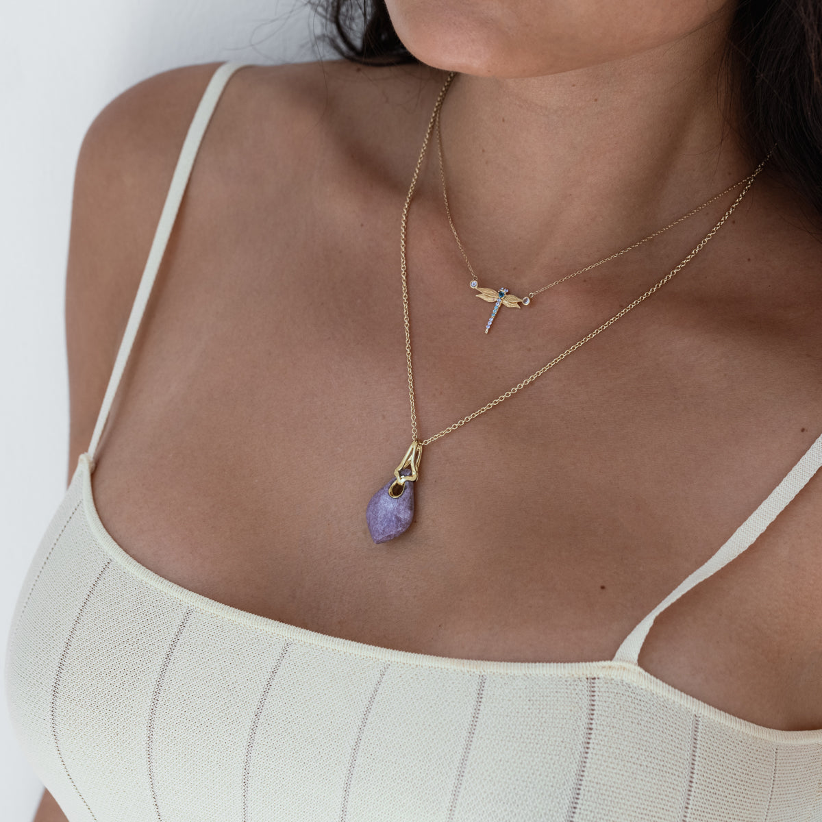 Dragonfly Necklace in 14K Yellow Gold | Audry Rose