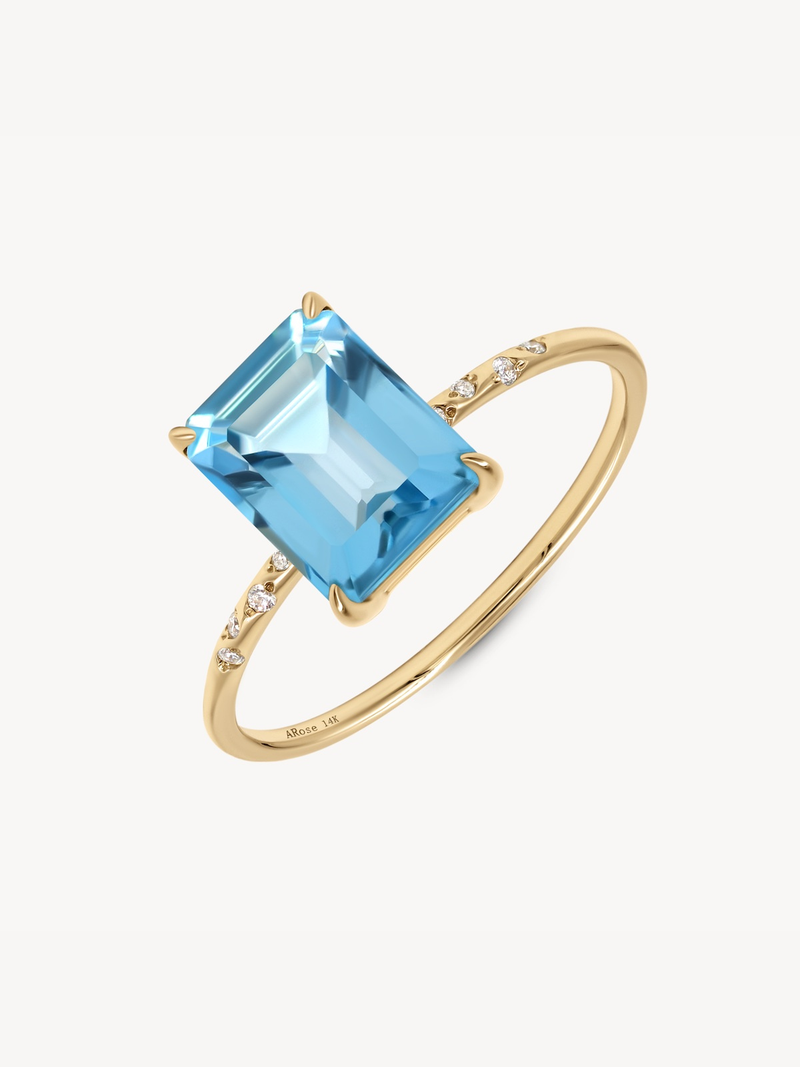 Large Starry Blue Topaz Ring