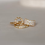 Crested Half Channel Ring