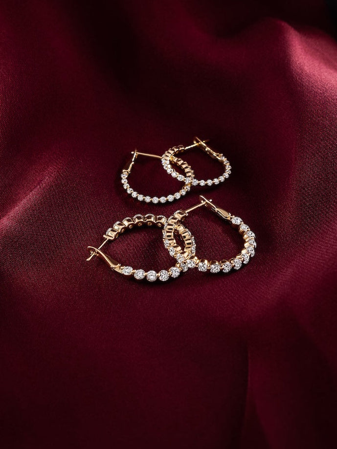 Floating Diamond Hoops
