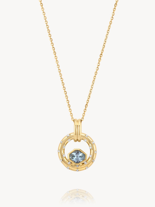 Hexagon-Cut Aquamarine Aria Necklace - OOAK