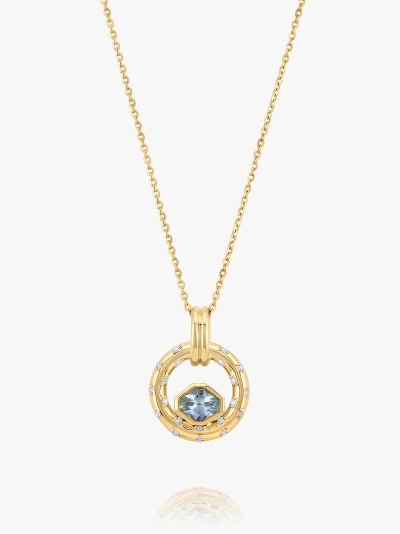 Hexagon-Cut Aquamarine Aria Necklace - OOAK