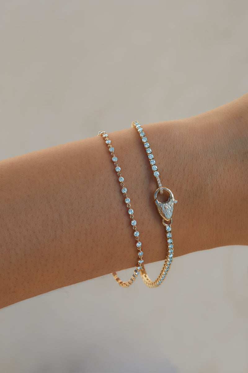 Aquamarine Tennis Lock Bracelet