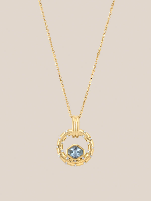 Hexagon-Cut Aquamarine Aria Necklace - OOAK