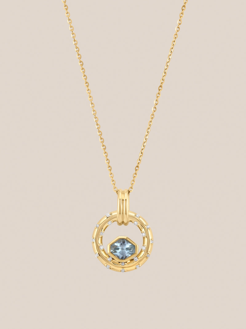 Hexagon-Cut Aquamarine Aria Necklace - OOAK