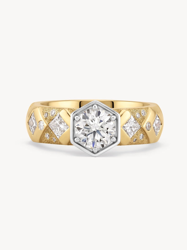 Hexagon Argyle Ring