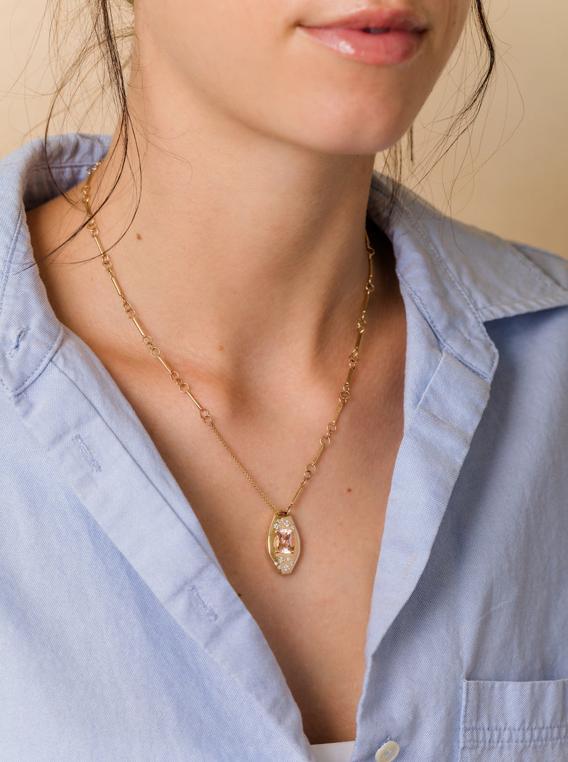 Morganite Slipper Necklace