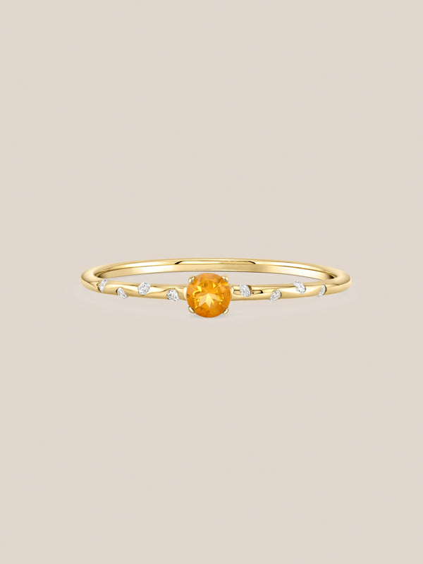 Citrine Starry Birthstone Ring