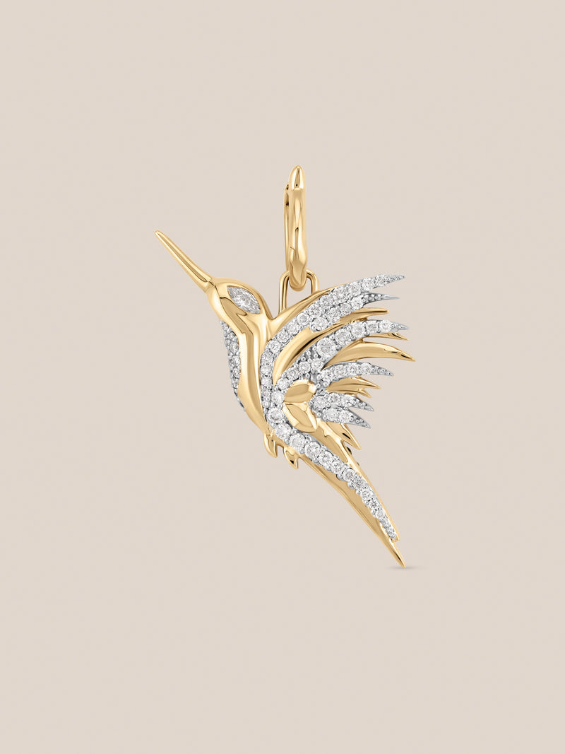 Rainbow and Diamond Colibri Pendant