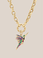 Rainbow and Diamond Colibri Pendant