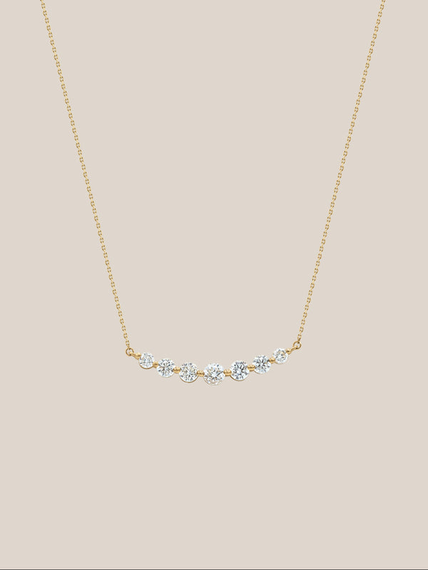 Floating White Diamond Necklace
