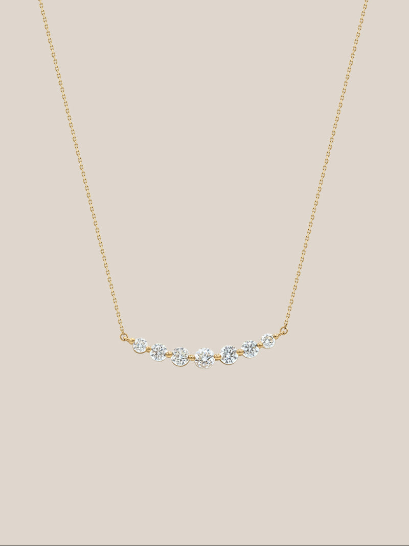 Floating White Diamond Necklace