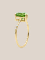 Starry Peridot Trillion Ring