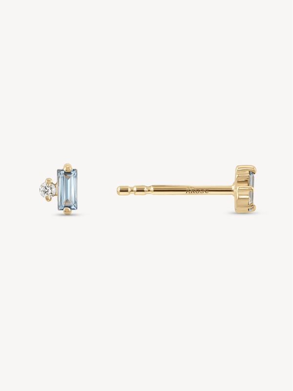 Dainty Baguette Gemstone Studs