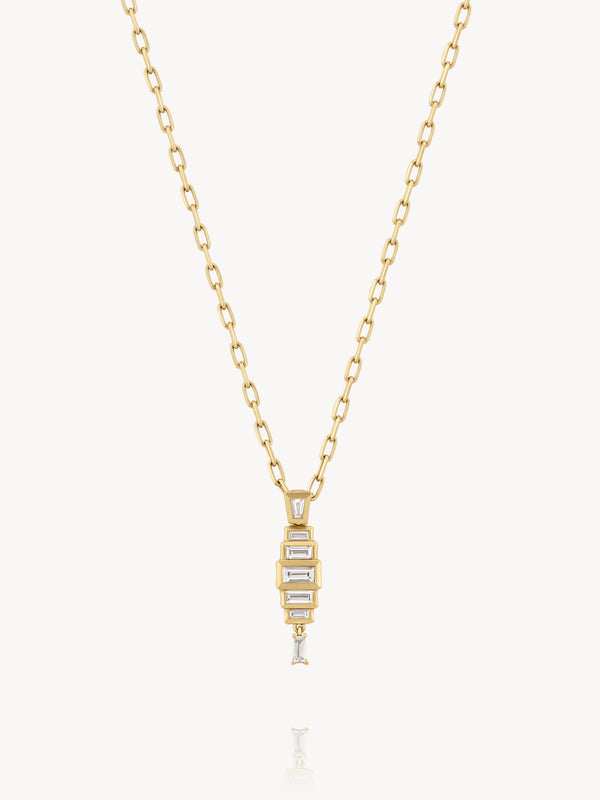 Diamond Baguette Stacked Necklace