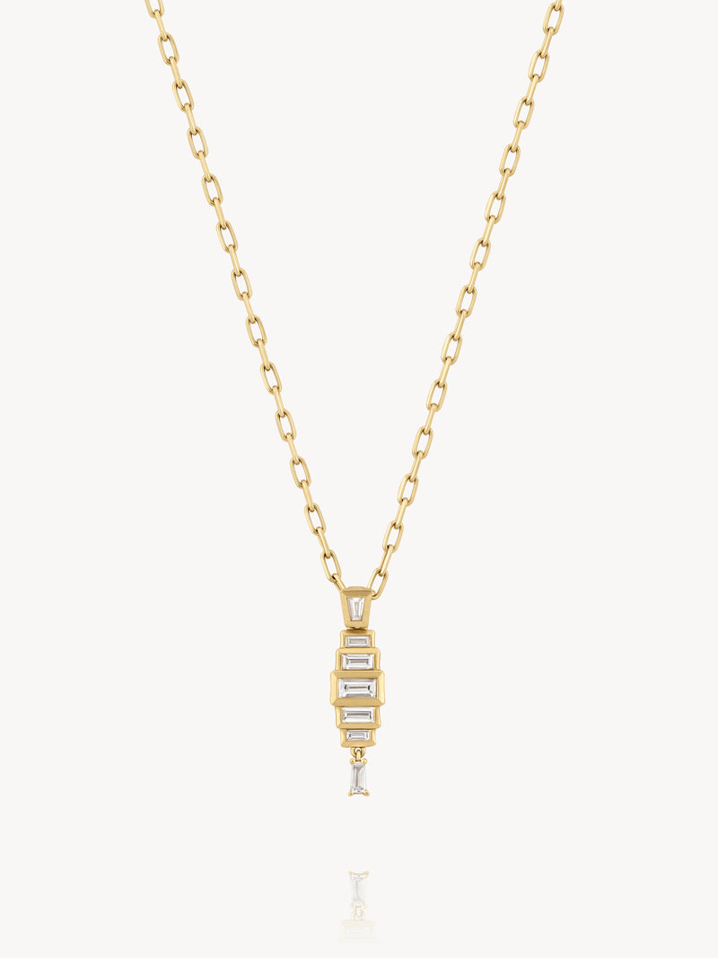 Diamond Baguette Stacked Necklace
