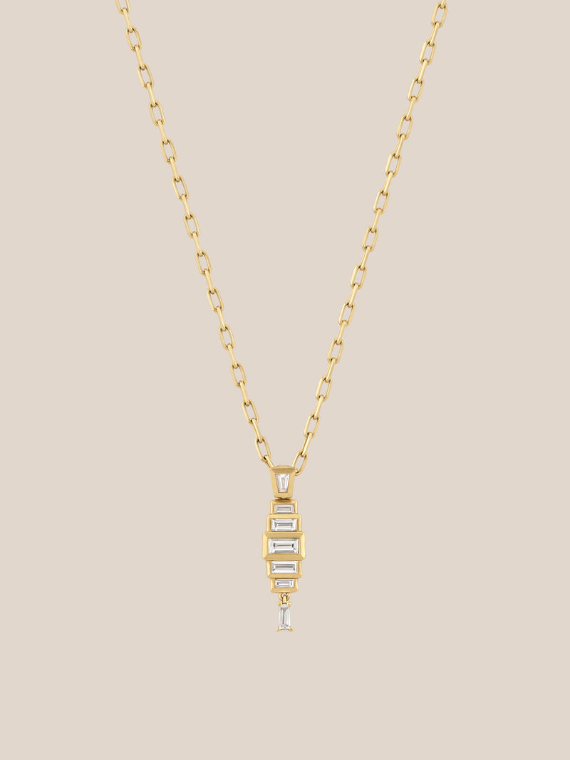 Diamond Baguette Stacked Necklace