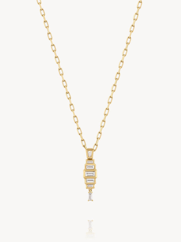 Diamond Baguette Stacked Necklace