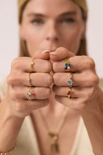 Sapphire Starry Birthstone Ring