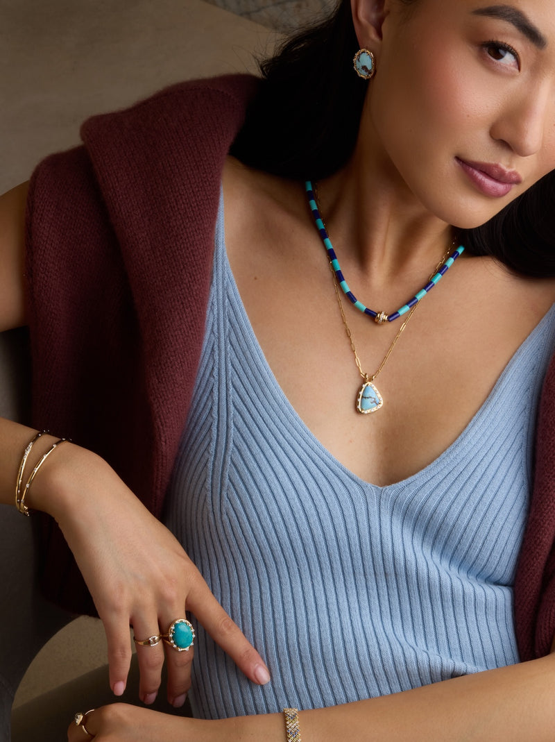 Golden Hills Turquoise Pendant - OOAK