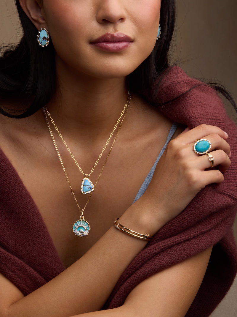 Golden Hills Turquoise Pendant - OOAK