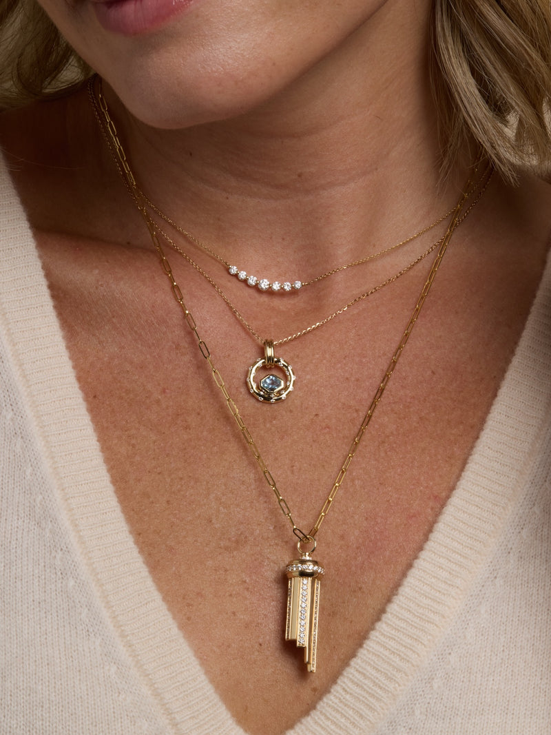 Hexagon-Cut Aquamarine Aria Necklace - OOAK