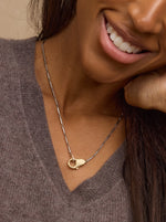 Mixed Metal Mini Lock Necklace