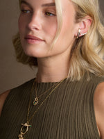Diamond Latch Arc Earrings