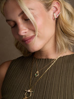 Diamond Latch Arc Earrings