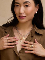 Mixed Metal Midi Lock Necklace