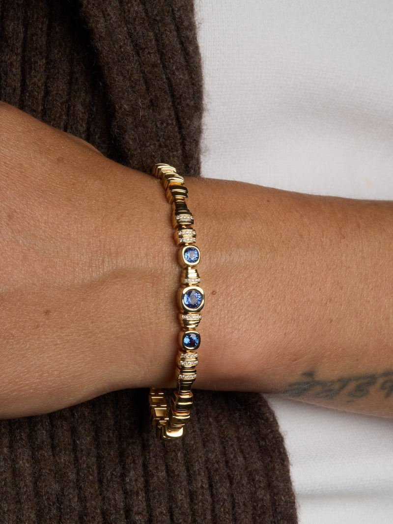 Sapphire Pillar Tennis Bracelet