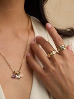 Opal Birthstone Charms Necklace
